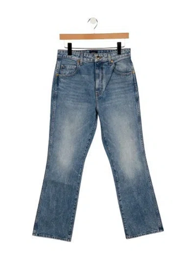 Pre-owned Khaite High-rise Wide Leg Jeans In Blue
