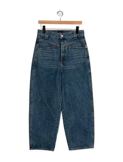 Pre-owned Khaite High-rise Wide Leg Jeans In Blue