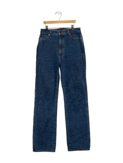 Pre-owned Khaite High-rise Wide Leg Jeans In Blue