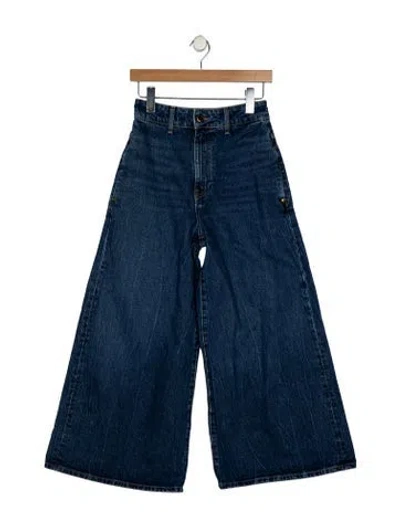 Pre-owned Khaite High-rise Wide Leg Jeans In Blue