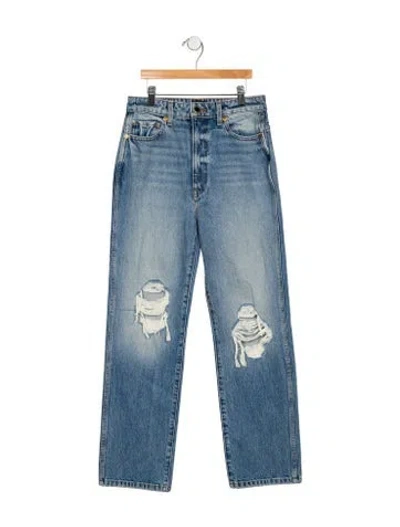 Pre-owned Khaite High-rise Wide Leg Jeans In Blue