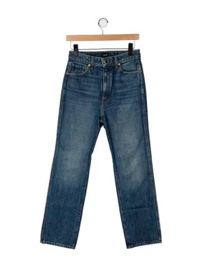 Pre-owned Khaite High-rise Wide Leg Jeans In Blue