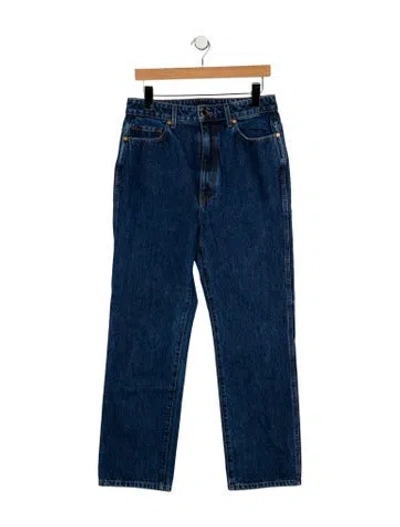 Pre-owned Khaite High-rise Wide Leg Jeans In Blue
