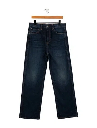 Pre-owned Khaite High-rise Wide Leg Jeans In Blue