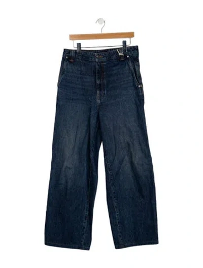 Pre-owned Khaite High-rise Wide Leg Jeans In Blue