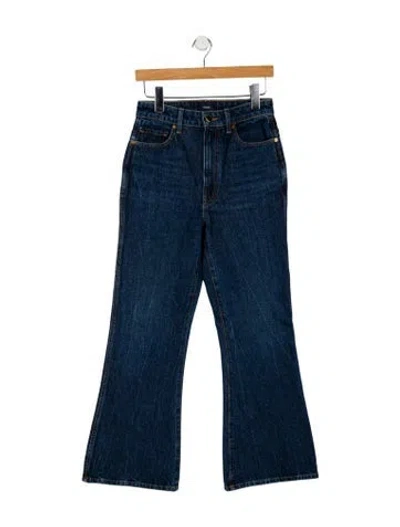 Pre-owned Khaite High-rise Wide Leg Jeans In Blue