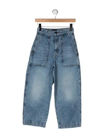 Pre-owned Khaite High-rise Wide Leg Jeans In Blue