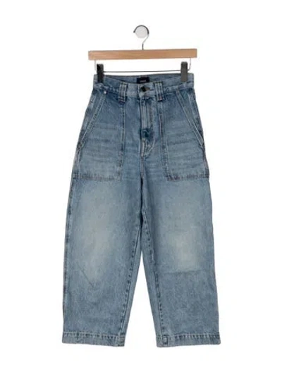 Pre-owned Khaite High-rise Wide Leg Jeans In Blue