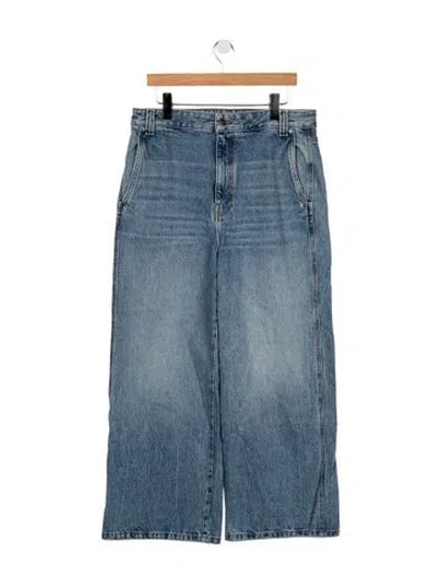 Pre-owned Khaite High-rise Wide Leg Jeans In Blue