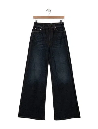 Pre-owned Khaite High-rise Wide Leg Jeans In Blue