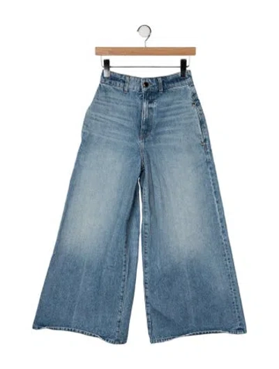 Pre-owned Khaite High-rise Wide Leg Jeans In Blue