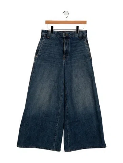 Pre-owned Khaite High-rise Wide Leg Jeans In Blue