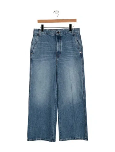 Pre-owned Khaite High-rise Wide Leg Jeans In Blue