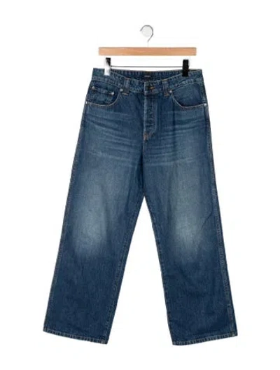 Pre-owned Khaite High-rise Wide Leg Jeans In Blue
