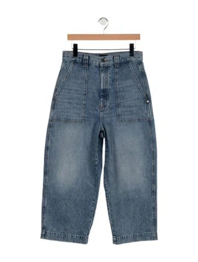 Pre-owned Khaite High-rise Wide Leg Jeans In Blue