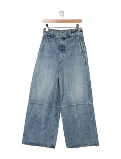 Pre-owned Khaite High-rise Wide Leg Jeans In Blue