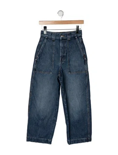 Pre-owned Khaite High-rise Wide Leg Jeans In Blue