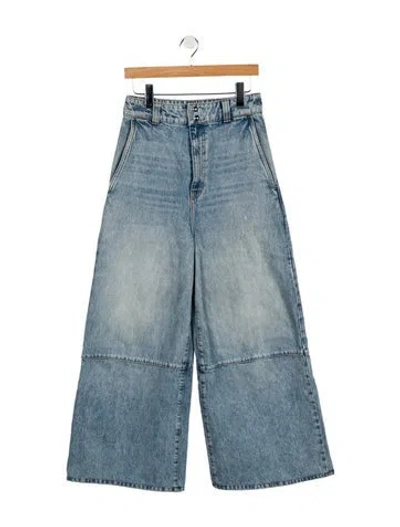 Pre-owned Khaite High-rise Wide Leg Jeans In Blue