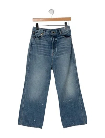 Pre-owned Khaite High-rise Wide Leg Jeans In Blue