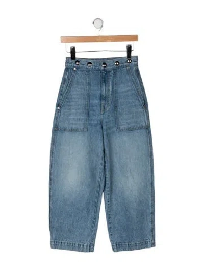 Pre-owned Khaite High-rise Wide Leg Jeans In Blue