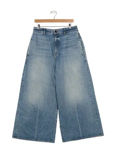 Pre-owned Khaite High-rise Wide Leg Jeans In Blue