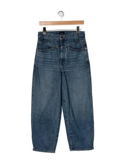Pre-owned Khaite High-rise Wide Leg Jeans In Blue