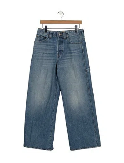 Pre-owned Khaite High-rise Wide Leg Jeans In Blue