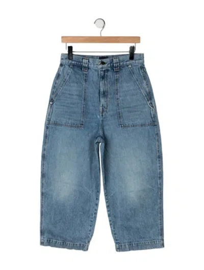 Pre-owned Khaite High-rise Wide Leg Jeans In Blue