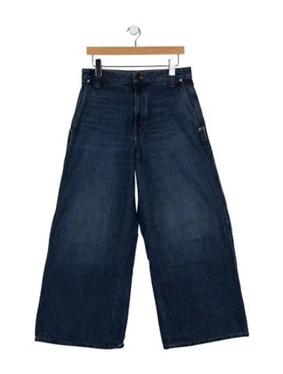 Pre-owned Khaite High-rise Wide Leg Jeans In Blue