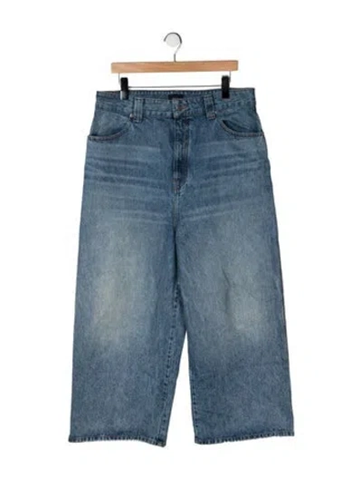 Pre-owned Khaite High-rise Wide Leg Jeans In Blue