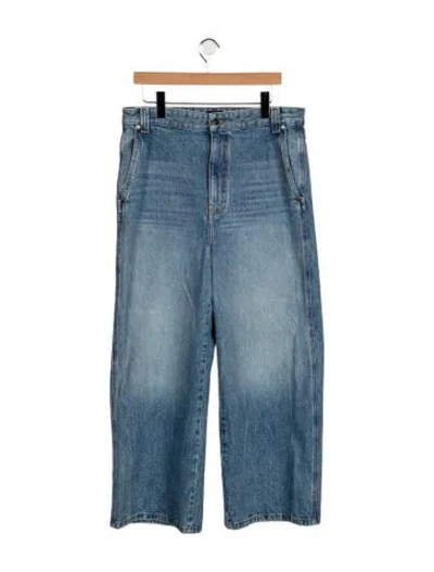 Pre-owned Khaite High-rise Wide Leg Jeans In Blue