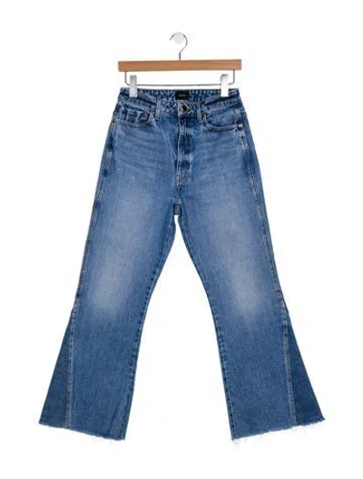 Pre-owned Khaite High-rise Wide Leg Jeans In Blue