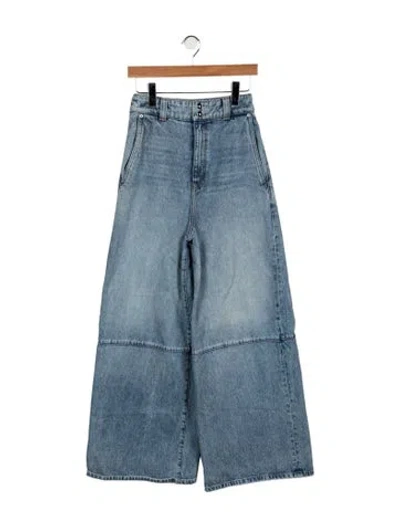 Pre-owned Khaite High-rise Wide Leg Jeans In Blue