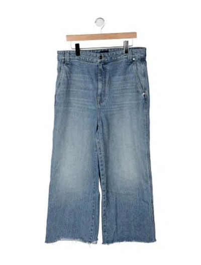 Pre-owned Khaite High-rise Wide Leg Jeans In Blue