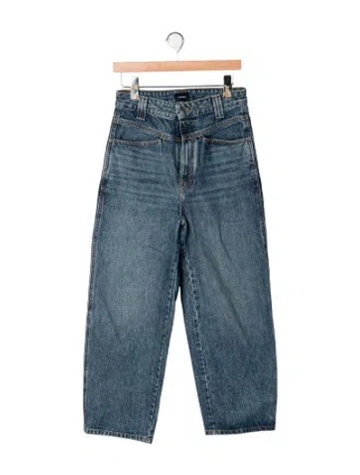 Pre-owned Khaite High-rise Wide Leg Jeans In Blue