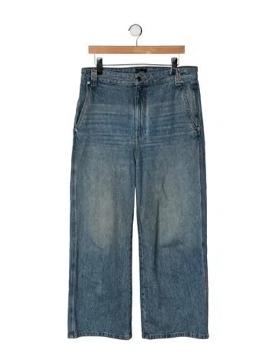 Pre-owned Khaite High-rise Wide Leg Jeans In Blue