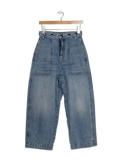 Pre-owned Khaite High-rise Wide Leg Jeans In Blue
