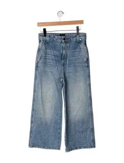 Pre-owned Khaite High-rise Wide Leg Jeans In Blue