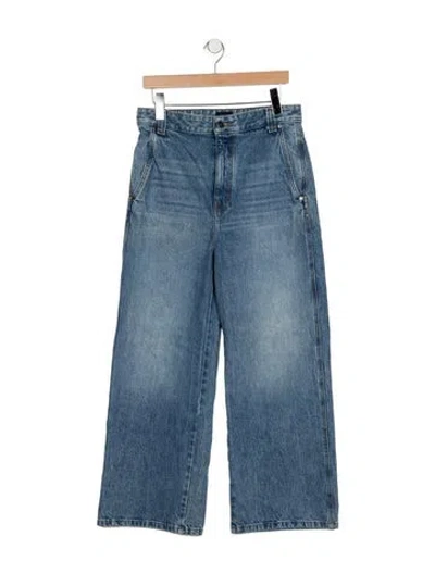 Pre-owned Khaite High-rise Wide Leg Jeans In Blue