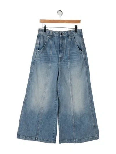 Pre-owned Khaite High-rise Wide Leg Jeans In Blue