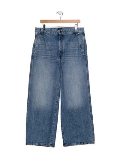 Pre-owned Khaite High-rise Wide Leg Jeans In Blue