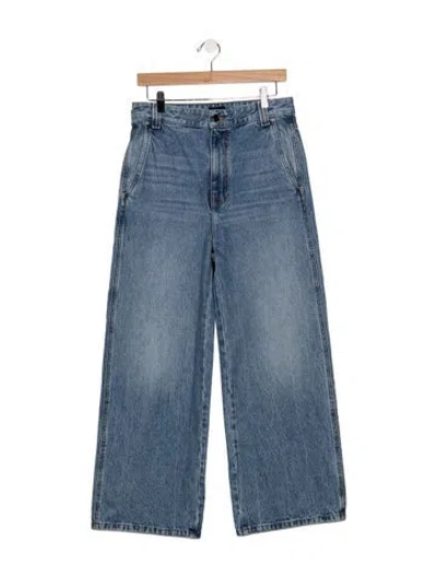 Pre-owned Khaite High-rise Wide Leg Jeans In Blue