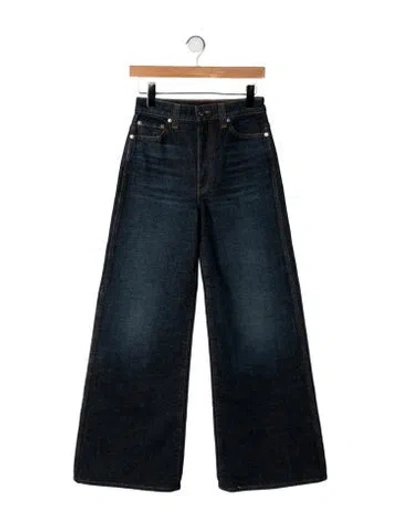 Pre-owned Khaite High-rise Wide Leg Jeans In Blue