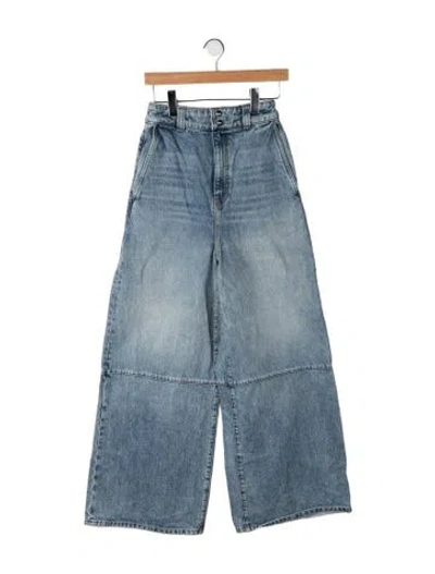 Pre-owned Khaite High-rise Wide Leg Jeans In Blue