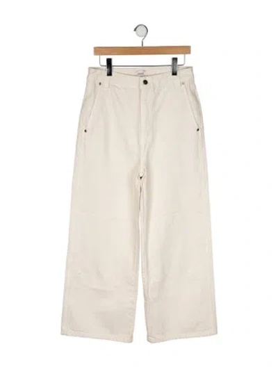 Pre-owned Khaite High-rise Wide Leg Jeans In Neutral