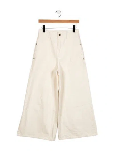 Pre-owned Khaite High-rise Wide Leg Jeans In Neutrals