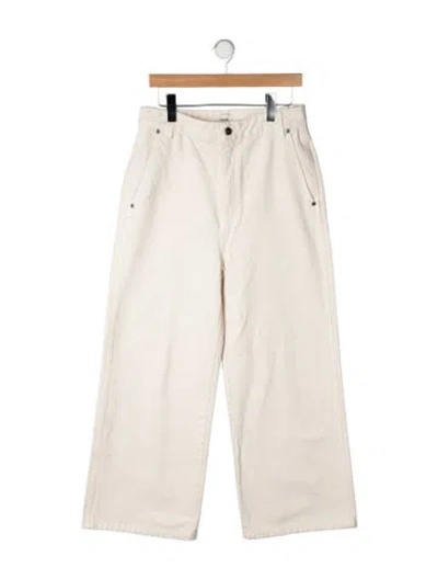 Pre-owned Khaite High-rise Wide Leg Jeans In Neutrals