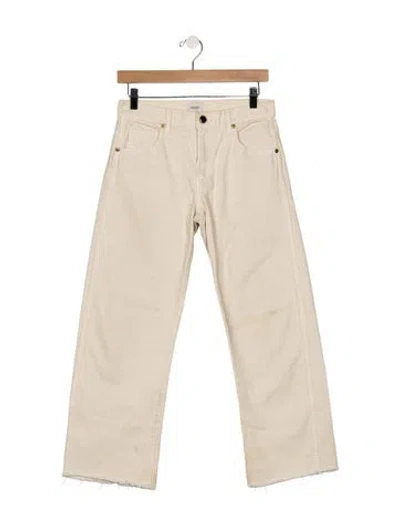 Pre-owned Khaite High-rise Wide Leg Jeans In Neutrals