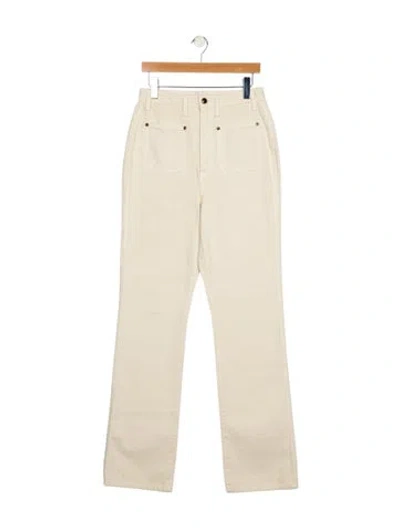Pre-owned Khaite High-rise Wide Leg Jeans In White