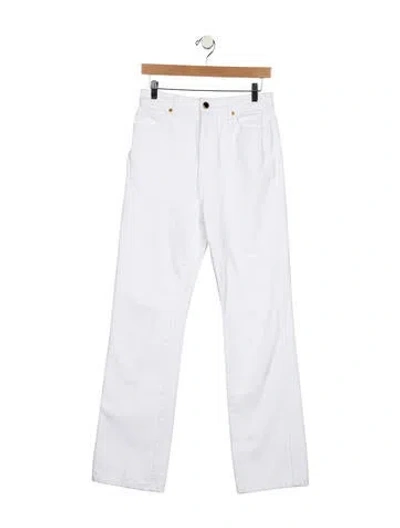 Pre-owned Khaite High-rise Wide Leg Jeans In White
